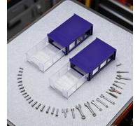 Caja organizadora apilable de plástico con cajones transparentes para componentes, tornillos, suministros de manualidades, paquete de 2, 140 x 85 x 40 mm, azul/transparente (2 unidades transparentes)
