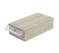 Caja organizadora apilable de plástico con cajones transparentes para tornillos, componentes, suministros de manualidades, 180 x 95 x 50 mm, marco grueso, (gris)