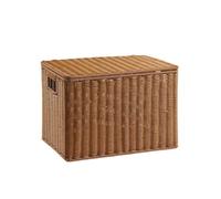 Caja Organizadora con Tapa, Cesta de Almacenamiento con Asas 40x26x27cm | Revistero Estrecho con Tapa, Organizador de cosas y Objetos Pequeños, Ahorra Espacio para Hogar y Baño