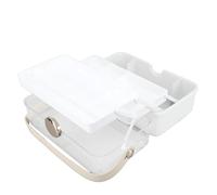 Caja Organizadora Cosmética, Organizador de Maquillaje a Prueba de Polvo, Portátil de Plástico para Tocador (White)