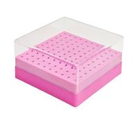 Caja organizadora de 100 agujeros, práctica caja de almacenamiento de plástico con cubiertas transparentes para herramientas de manicura, maletín de almacenamiento profesional para herramientas de