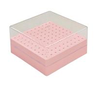 Caja organizadora de 100 agujeros, práctica caja de almacenamiento de plástico con cubiertas transparentes para herramientas de manicura, maletín de almacenamiento profesional para herramientas de