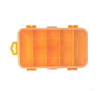 Caja organizadora de 13 rejillas para tornillos, pernos, clavos, tuercas y accesorios pequeños con hebilla y plástico transparente para una fácil clasificación (naranja)