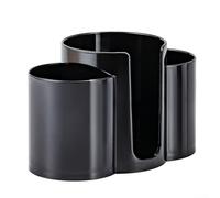 Caja organizadora de algodón 3 en 1 para almohadillas de algodón, hisopos, esponjas de hilo dental, ahorro de espacio, tocador o mostrador de baño, color negro