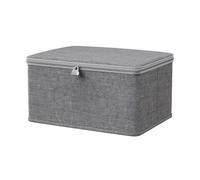 Caja organizadora de almacenamiento con cerradura, contenedor de almacenamiento de tela con tapa y cerradura, contenedor apilable para aperitivos, alimentos, ropa, juguetes, jeans, ideal para uso