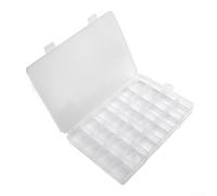 Caja organizadora de almacenamiento de plástico transparente con 24 compartimentos, caja de almacenamiento ajustable para joyas, cuentas y manualidades