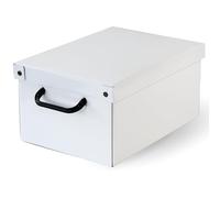 Lavatelli Caja organizadora de almacenamiento ropa, para almacenaje decorativa en carton, 25x35x17,5 cm, para armario, baul, zapatos, calcetines, juguetes, regalo, con tapa, BLANCO