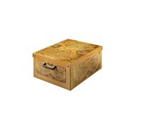 Caja organizadora de almacenamiento ropa, para almacenaje decorativa en carton, 25x35x17,5 cm, para armario, baul, zapatos, calcetines, juguetes, regalo, con tapa, MAPA