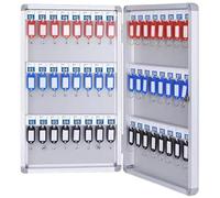 Caja organizadora de aluminio para llaves de pared con etiquetas para escuela, oficina, hotel, gestión de propiedades, solución de almacenamiento seguro para llaves y control de acceso