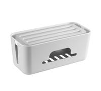 Caja Organizadora de Cables,Ewent Caja Para Cables,Caja de Gestión de Cables y enchufes,Organizador de Cables,Caja para guardar,ocultar y organizar cables de manera eficiente, 30,7x13,5x13 cm - Blanco