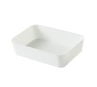 Caja organizadora de cajones de escritorio con particiones fijas para utensilios de cocina, vajilla, papelería y pequeños artículos de uso diario (A)