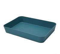 Caja organizadora de cajones para utensilios de cocina, cubiertos y vajilla pequeña, plástico, blanco/azul claro/rosa/azul oscuro, multiusos, para escritorio, cajón y armario (L)