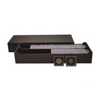 Caja organizadora de cápsulas cuadradas para monedas de 20 a 40 mm, funda transparente con forro de espuma ajustable, juego de 100 piezas para colección de monedas (negro)