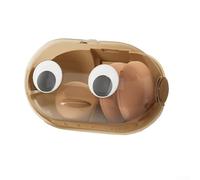 Caja organizadora de cosméticos montada en la pared con tapa, base hueca transpirable para mejorar el flujo de aire, diseño de múltiples compartimentos con adhesivo sin rastro (A marrón)