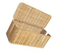 Caja organizadora de cuerda de ratán para gestión de cables de escritorio, tiras de alambre debajo de los muebles, organizadores de cable de gran capacidad