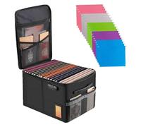 Caja organizadora de documentos ignífuga, archivador de almacenamiento con cerradura, caja fuerte portátil para colgar carpetas de cartas/legales de 6.3 x 5.1 pulgadas y 11 pulgadas (separadores no