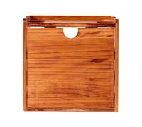 Caja organizadora de enrutador WiFi de escritorio de madera maciza tallada de 3 capas para enrutador, cubierta decorativa para oficina y hogar (marrón, 32 x 22,8 x 29,5 cm) (A)