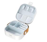 Caja organizadora de joyas, cajas pequeñas for joyería, Estuche transporte viaje for mujer, organizador pendientes portátil multifunción Para Joyas(White)