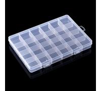 Caja organizadora de joyas de 24 rejillas con diseño transparente para una fácil visibilidad y almacenamiento eficiente