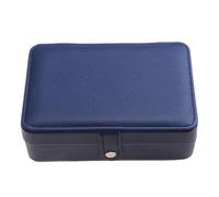Caja organizadora de joyería portátil doble capa, expositor viaje, collar, pendientes, caja anillo, almacenamiento cuero, con cremallera Para Pendientes(Color1)