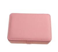 Caja organizadora de joyería portátil doble capa, expositor viaje, collar, pendientes, caja anillo, almacenamiento cuero, con cremallera Para Schmuck(Color2)