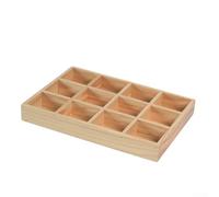 Caja organizadora de madera de 12 divisiones para mantener el orden entre suculentas, herramientas de belleza y chucherías (B)