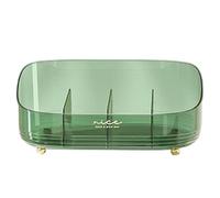 Caja organizadora de maquillaje, caja de almacenamiento de cosméticos, organizador de cosméticos de mesa, elegante soporte de maquillaje de baño, vitrina multifuncional para sombra de ojos, Green,