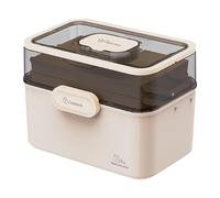 Caja organizadora de medicamentos, caja de medicina para el hogar, caja transparente para medicamentos | Estuche plegable de capas, contenedor plegable para viajes, con cerradura, uso para