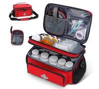 Caja organizadora de medicamentos, color rojo