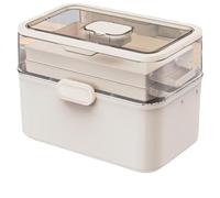 Caja organizadora de medicamentos plegable de tres capas para un fácil almacenamiento y gestión de pastillas en el hogar