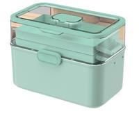 Caja organizadora de medicamentos plegable de tres capas para un fácil almacenamiento y gestión de pastillas en el hogar