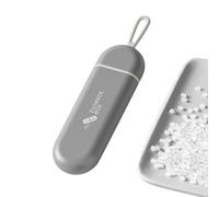 Caja organizadora de pastillas de viaje, Botella de medicina portátil con cordón, Pastillero con llavero de 3 compartimentos, pastillero pequeño impermeable a prueba de humedad para vitaminas, medicin