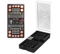 Caja organizadora de pilas con probador, montaje en pared, 136 pilas de capacidad, ahorra espacio, organizador de pilas para AA/AAA/C/D/9 V