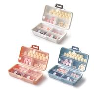 Caja organizadora de píldoras de 7 días, estuche semanal de viaje para suplementos vitamínicos de aceite de pescado, paquete de 3 pastilleros pequeños para el trabajo, viajes, hogar, gimnasio (tamaño