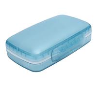 Caja organizadora de píldoras portátil Contenedor de viaje de gran capacidad a prueba de humedad Estuche para medicamentos para vitaminas, aceite de pescado o suplementos(azul)