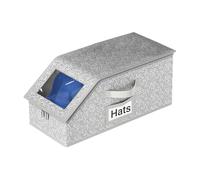 Caja organizadora de sombreros | Caja de almacenamiento apilable para gorras de béisbol con capacidad para hasta 24 sombreros - Caja de almacenamiento con ventana transparente para viajes
