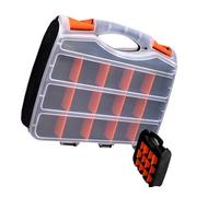 Caja organizadora de tornillos de doble cara con compartimento, divisores de pernos, contenedores de almacenamiento, cierres de caja de almacenamiento de hardware