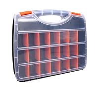 Caja organizadora de tornillos de doble cara con compartimento, divisores de pernos, contenedores de almacenamiento, cierres de caja de almacenamiento de hardware