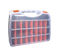 Caja organizadora de tornillos de doble cara con compartimento, divisores de pernos, contenedores de almacenamiento, cierres de caja de almacenamiento de hardware