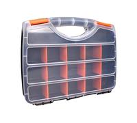 Caja organizadora de tornillos de doble cara con tapas, compartimentos para herramientas, compartimento divisor, contenedores de clasificación, caja de tornillos, organizador de piezas pequeñas con