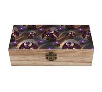 Caja organizadora decorativa de madera con tapa abatible, estuche de almacenamiento de recuerdos con el genial y feroz Rey Dragón Malvado, recuerdos de joyería para cumpleaños y decoración del hoga