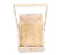 Caja Organizadora para Juguetes Infantiles de Madera con Ruedas y Asa | Diseño en Forma de Oso, Bordes Seguros, Fácil de Limpiar, Incluye Flores Artificiales y Cintas Decorativas