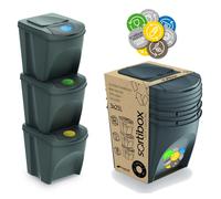 Caja organizadora práctica de almacenamiento con tapa para separar residuos 20L