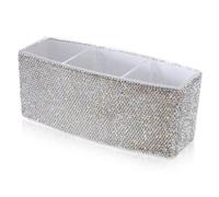 Caja Organizadora Rectangular con 3 Compartimentos, Acrílica de Color Claro