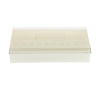 Caja Organizadora Rectangular Pequeña para Portaobjetos de Laboratorio | Plástico Beige, Tapa Transparente Hermética, Uso en Docencia E Investigación, para Cubreobjetos y Muestras