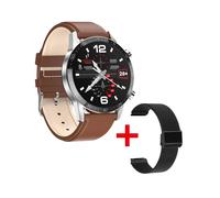 (Caja original, cuero BW, acero negro) Relojes inteligentes NFC para adultos, reloj inteligente EKG