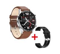 (Caja original, cuero BW, sílice BK) Relojes inteligentes NFC para adultos, reloj inteligente EKG PPG,