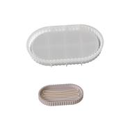 Caja ovalada resistente para platos y baratijas, elegante molde de silicona a rayas para crear platos ovalados individualizados y cenicero bandeja de almacenamiento de cuentas