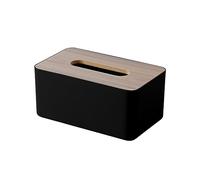 Caja Pañuelos Caja de pañuelos Madera for Escritorio Sala Estar, Caja Papel Dibujo Simple, Almacenamiento Funcional Multifuncional for el hogar Creativa Portapañuelos de Papel(Negro)