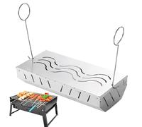 Caja para ahumar de acero inoxidable, inserto de parrilla portátil, herramienta de sabor a barbacoa, accesorio de parrilla de carbón con tapa con bisagras que sostiene virutas de madera, ahumador para